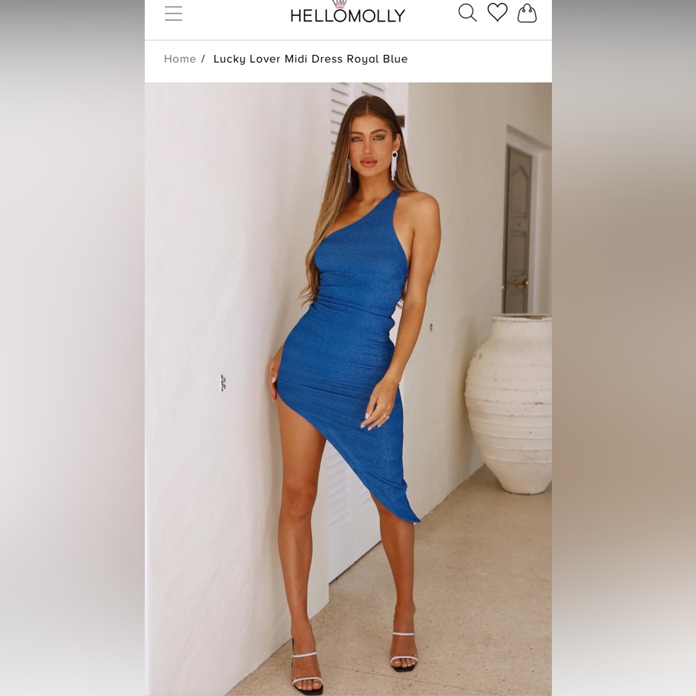 Hello Molly Lucky Lover Midi Dress Royal Blue (small)